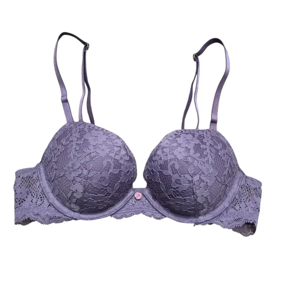 Women's Victoria's Secret Dream Angels Push Up Purple Lace Bra - 32b - Picture 1 of 13